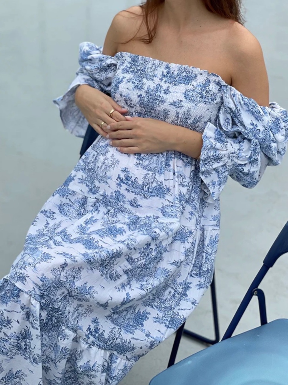 Nothing fits but kiko blue and white dress